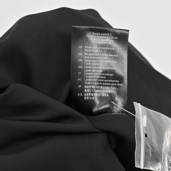 MAISON SCOTCH Dress Womens Size 4 Floral Mini Black Tropical Print Smocked NEW - Picture 12 of 14